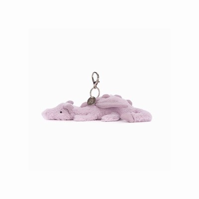 Jellycat Lavender Dragon Bag Charm New Zealand | DREBG3465